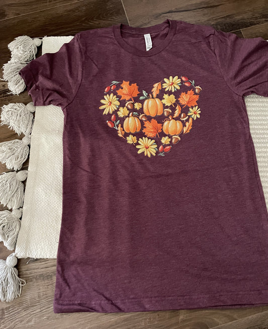 Pumpkins and Floral Heart