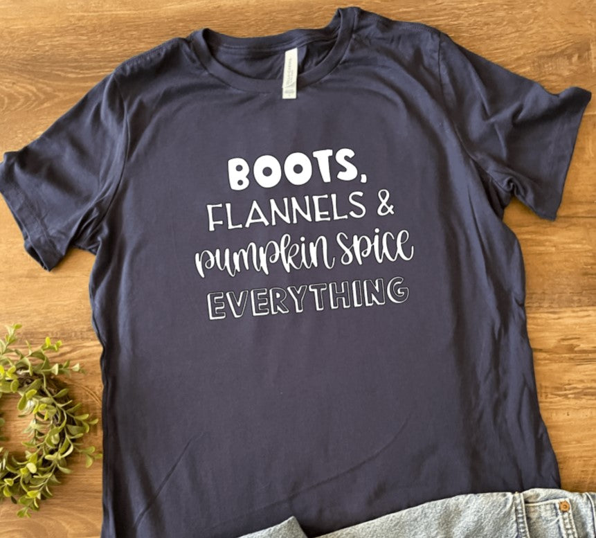 Boots Flannels Pumpkin Spice Tee