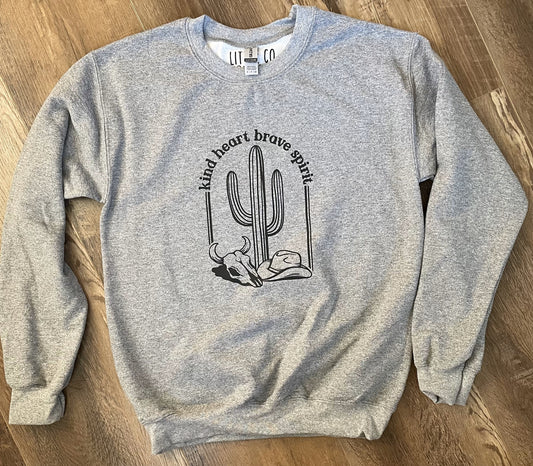 Brave Heart Cactus Crewneck